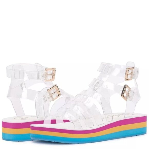 NEW JESSICA SIMPSON Bimala Platform Sandals Clear/pink 252 1M1 - Picture 2 of 10